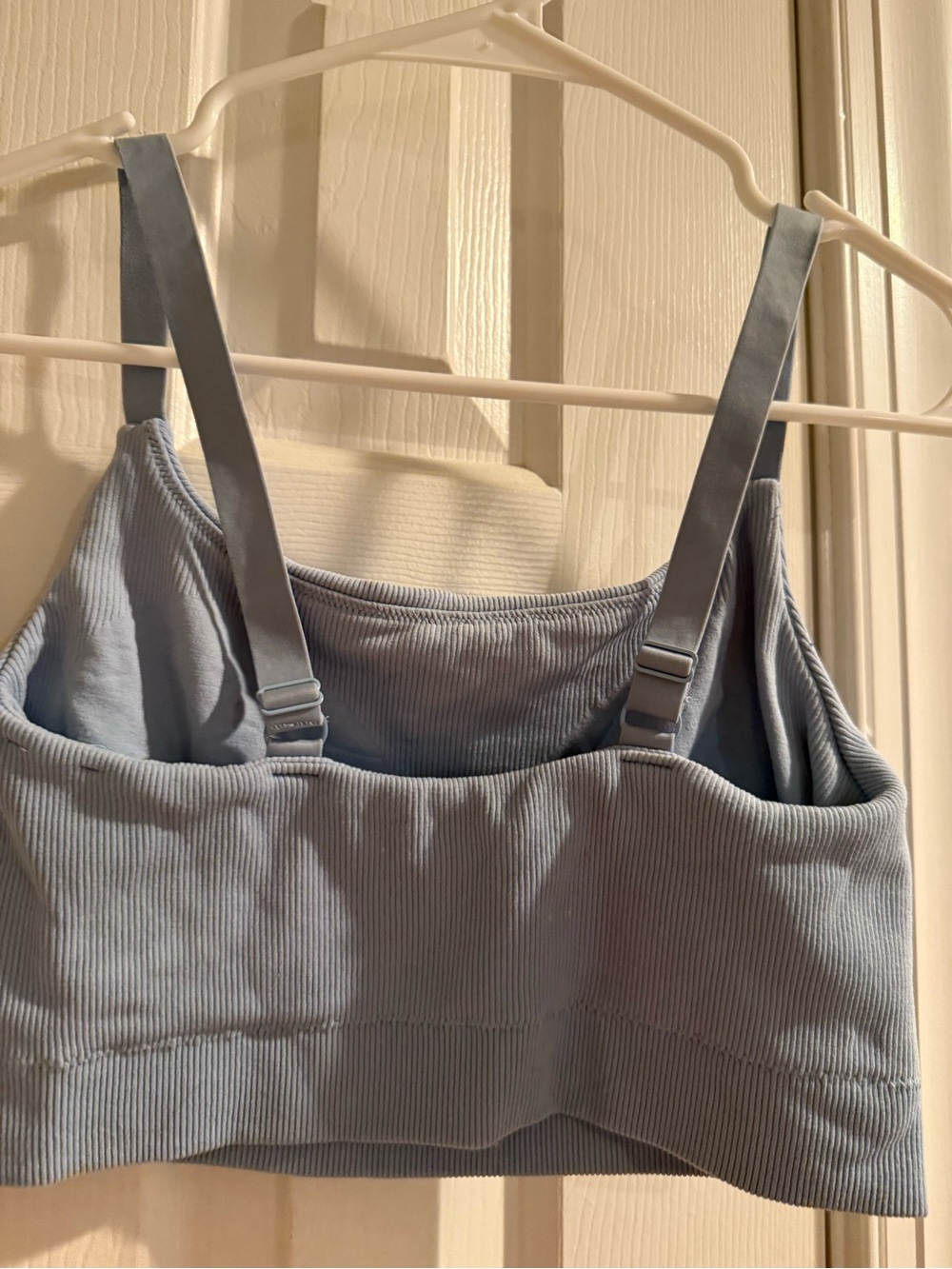 Light Blue Ribbed Cropped Bralette - Picture 5 of 5